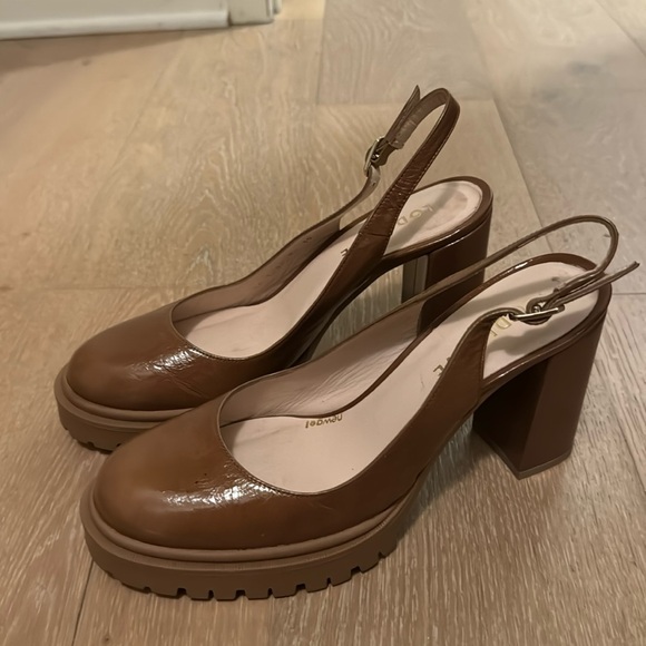 LODI Love Tan Slingback Platform Heels - Picture 3 of 7